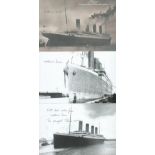 Millvina Dean collection three signed 6x4 Titanic black and white photos. Good condition. All