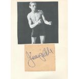 Jimmy Wilde (1892-1969) Boxer Signed Page Attached To Photo. Good condition. All autographs come