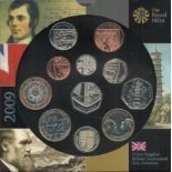 United Kingdom Brilliant Royal Mint Uncirculated coin 2009 collection includes 11 coins includes