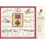 WW2 multisigned DM cover The AWARD of the VICTORIA CROSS to AIRMEN signed by Grp Cpt G. L