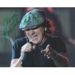 AC DC Vocalist Brian Johnson Signed 10x8 inch Colour Photo of Johnson. Signed in green ink with