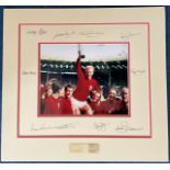 England 1966 World Cup Winners Signed By 10 Inc. Nobby Stiles (1942-2020), Gordon Banks (1937-2019),