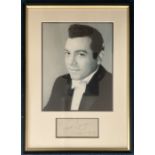 Music Mario Lanza autograph presentation. Large pencil autograph dated 1958 framed and double