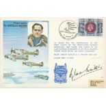 WW2 Douglas Bader DSO DFC signed on his own historic aviators cover with photo and information