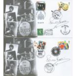 Pete Best signed Beatles collection or Four 2007 Internetstamps FDCs. Each has different pair of