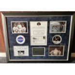 Apollo 11 signed autograph display. Astronauts, Neil Armstrong, Buzz Aldrin and Michael Collins