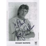 Roger Waters signed 10 x 8 inch Columbia records photo, slight crease to lower RH. Good condition.