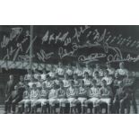 Autographed Rangers 1970 12 X 8 Photo - B/W, Depicting A Wonderful Image Showing Rangers Players And