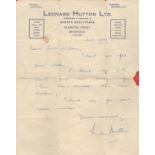 Cricket Legend Len Hutton Signed ALS on Personal Headed Paper Dated October 6th 1953. Showing