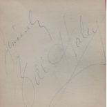 American Rock and Roll Star Bill Hayley Signed Signature Piece measuring 3. 5 x 3. 5 inches overall.