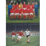 Autographed Jack Charlton 1966 12 X 8 Photo - Col, Depicting The England Centre-Half In A Race For