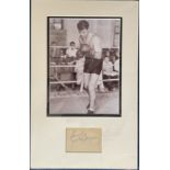 Jack Dempsey (1895-1983) Signed Page With 12x18 Double Mounted Boxing Photo. Good condition. All