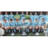 Autographed Manchester City 1969 12 X 8 Photo - Col, Depicting Manchester City Players Posing With