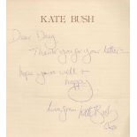 Kate Bush Signed on Headed Paper with Short Note. Dear Doug, Thank you for your letter- hope Your