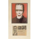 Fred Gwynne (1926-1993) Actor Signed Picture With 12x21 Double Mounted Herman Munster Photo. Good