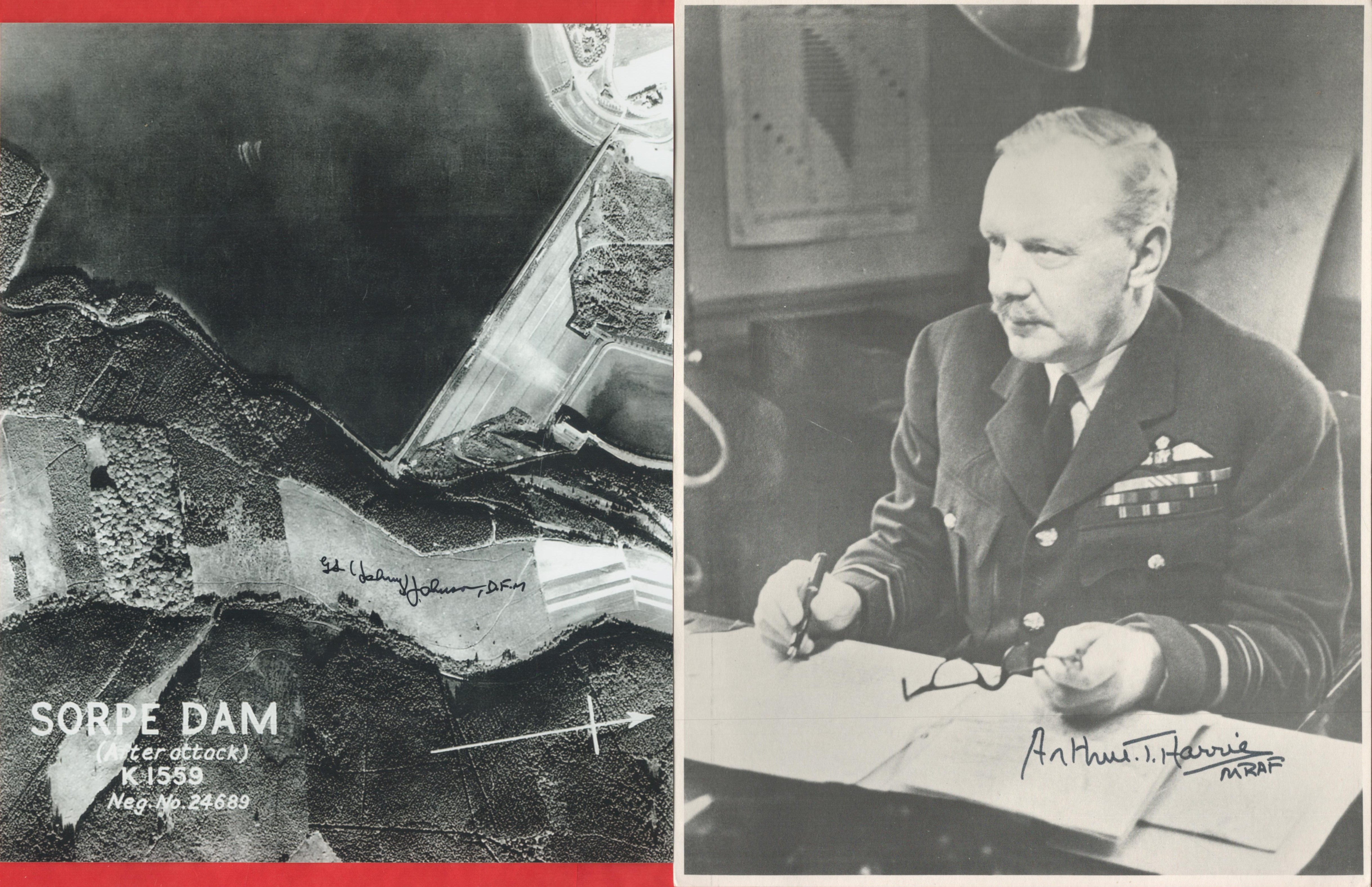 Bomber Dambuster signed WW2 photo collection. RAF Collection of 5 Individually signed Photos inc Sir