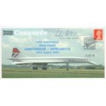 Captain John Hutchinson Signed Concorde 30th Anniv 1st flight Amsterdam Newcastle FDC. Good