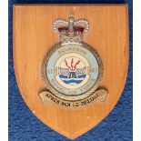 WW2 David Shannon and Les Smith Signed 617 Squadron RAF Wooden Wall Plaque. Measures 7 inches in