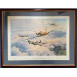 WW2 Colour Print Most Memorable Day by Robert Taylor Multi Signed by Adolf Galland, Johannes