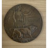 WW1 Death Plaque for Sgt Walter Basey of 2nd Battalion Yorkshire Regiment. Bronze Plated Plaque