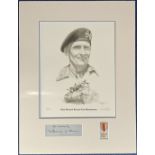 WW2 Mount with limited edition (3 / 225) Black and White Pencil Drawing Signed by the Artist L