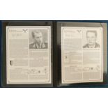 Fantastic WW2 Luftwaffe Fighter Ace Signed Collection of War Time Bios of Pilots. Signatories