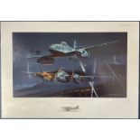 WW2 6 Signed Robert Bailey colour Print Titled Two Minutes to Midnight. 99 of 300. signatures