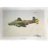 WW2 Flight Lieutenant Cyril Peters DFC Signed 10x8 Colour Lancaster Art Print. Good condition. All