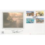 Sir Rex Hunt Signed Rescue at Bluff Cove, Falkland Islands 1982 Internet Stamps FDC. Good condition.