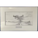 WW2 Mount with limited edition (9 / 50) Black and White Pencil Drawing Signed by the Artist and