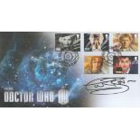 Colin Baker signed Doctor Who FDC. Includes 2 postmark 26/3/2013 First day of issue and 5 stamps.