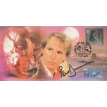 Peter Davison signed Doctor Who FDC. Postmark Cosmo Place 21 March 02 and 1 stamp. Cover number