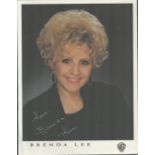 American Singer Brenda Lee Signed 11x9 inch Colour Warner Bros Photo. Signed in Silver Ink. Good