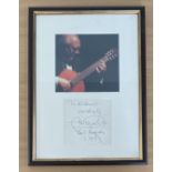 Andres Segovia 13x10 overall mounted and framed signature piece includes signed album page dated