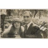 Henry Edwards and Chrissie White signed 6x4 vintage black and white postcard photo. Good