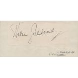 Helen Gilliland signed 8x4 overall album page cutting affixed to white card. Good condition. All