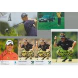 Golf collection 6 fantastic, signed promo photos names included are Ernie Els, Bernhard Langer,