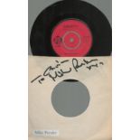 Mike Pender signed record sleeve dedicated incudes PYE 45rpm Sugar and Spice by the Searchers.