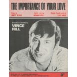 Vince Hill Singer Signed Vintage 1967 'The Importance Of Your Love' Sheet Music. Good condition. All