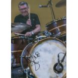 Mike Joyce signed 12x8 colour photo. Drummer. Good condition. All autographs come with a Certificate
