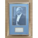 Yehudi Menuhin signed 14x9 overall mounted and framed signature piece includes signed album page and