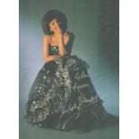 Shirley Bassey Signed 8x6 Inch Colour Printed Photo of Bassey in a Glamourous Dress. Signed in