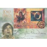 John Rhys-Davies signed Lord Of The Rings FDC. Includes 1 postmark stamp 25th May 2004 and 1 lord of