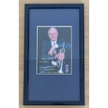 Humphrey Lyttelton signed 12x7 mounted and framed colour Radio 2 promo photo. Humphrey Richard