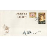 Alan Titchmarsh signed Jersey Lilies FDC. First day of issue Jersey 28. 1. 86 stamp. Titchmarsh