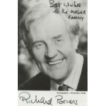 Richard Briers signed 6x4 black and white photo. Briers CBE was an English actor whose five-decade