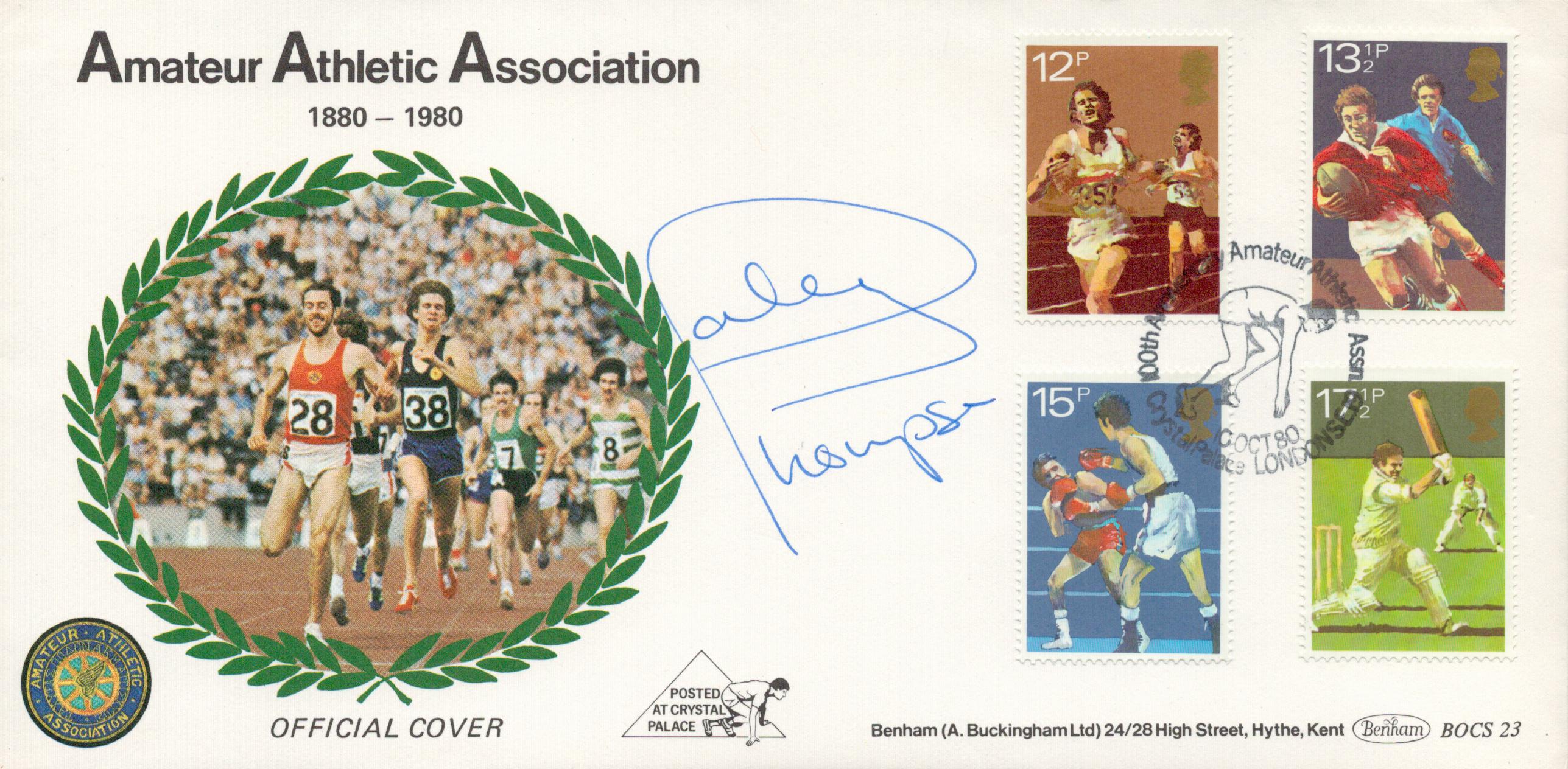 Athletics Daley Thompson signed Amateur Athletic Association 1880 to 1980 commemorative FDC London