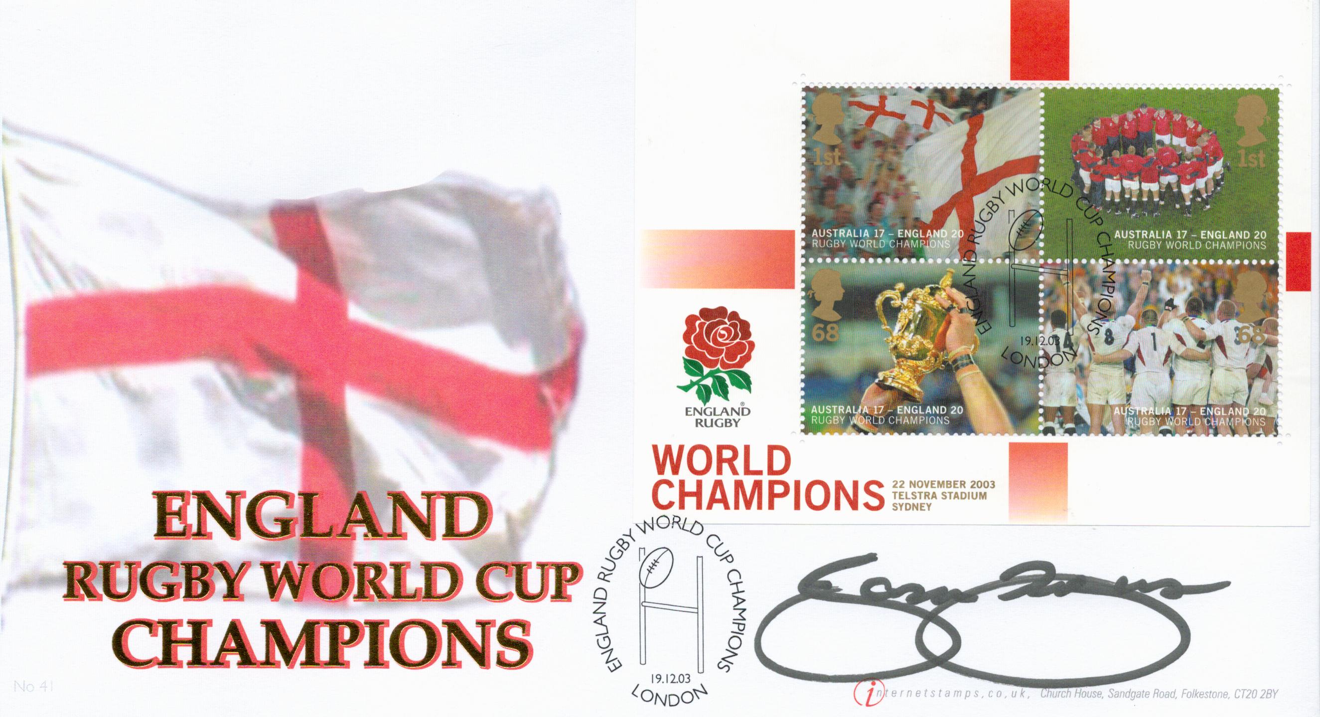 Rugby Jason Robinson signed England Rugby World Cup Champions FDC PM England Rugby World Cup