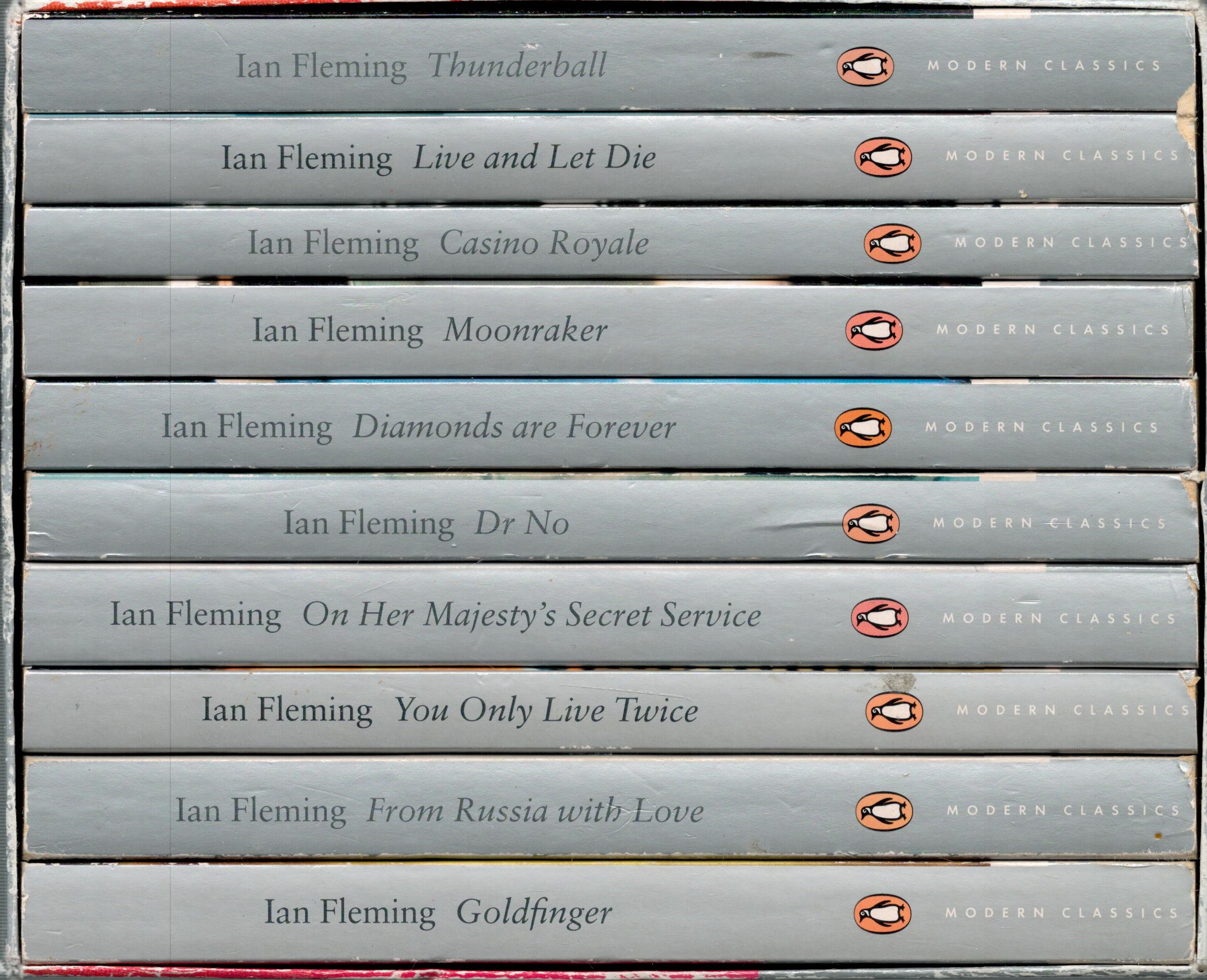 Box Set of 10 James Bond Books by Ian Fleming includes Thunderball, Live and Let Die, Casino