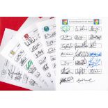 5 x County Cricket Club Team sheets for 2010 Season includes Derbyshire, Durham, Essex, Glamorgan,